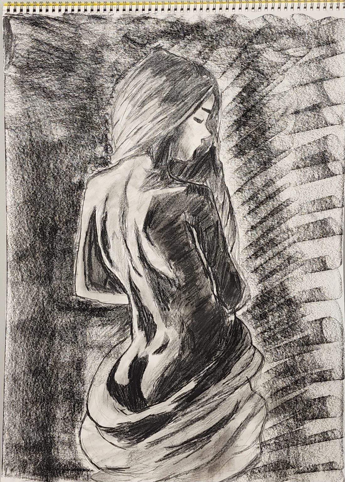Charcoal figure study.