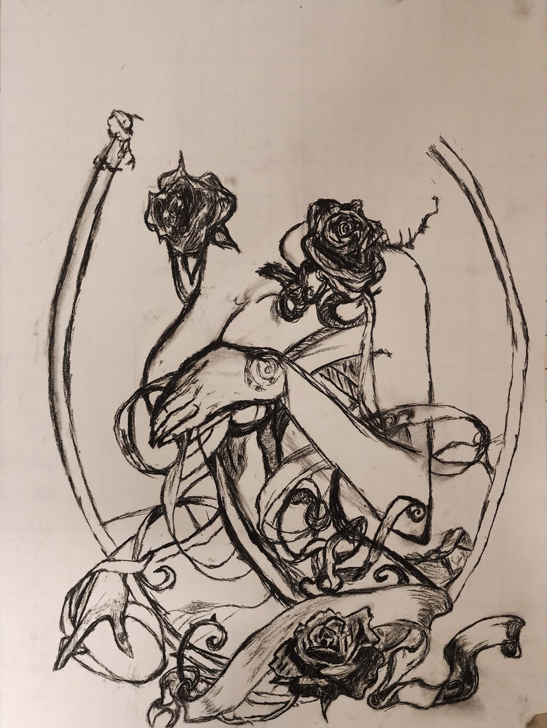 3. Roses and ribbon